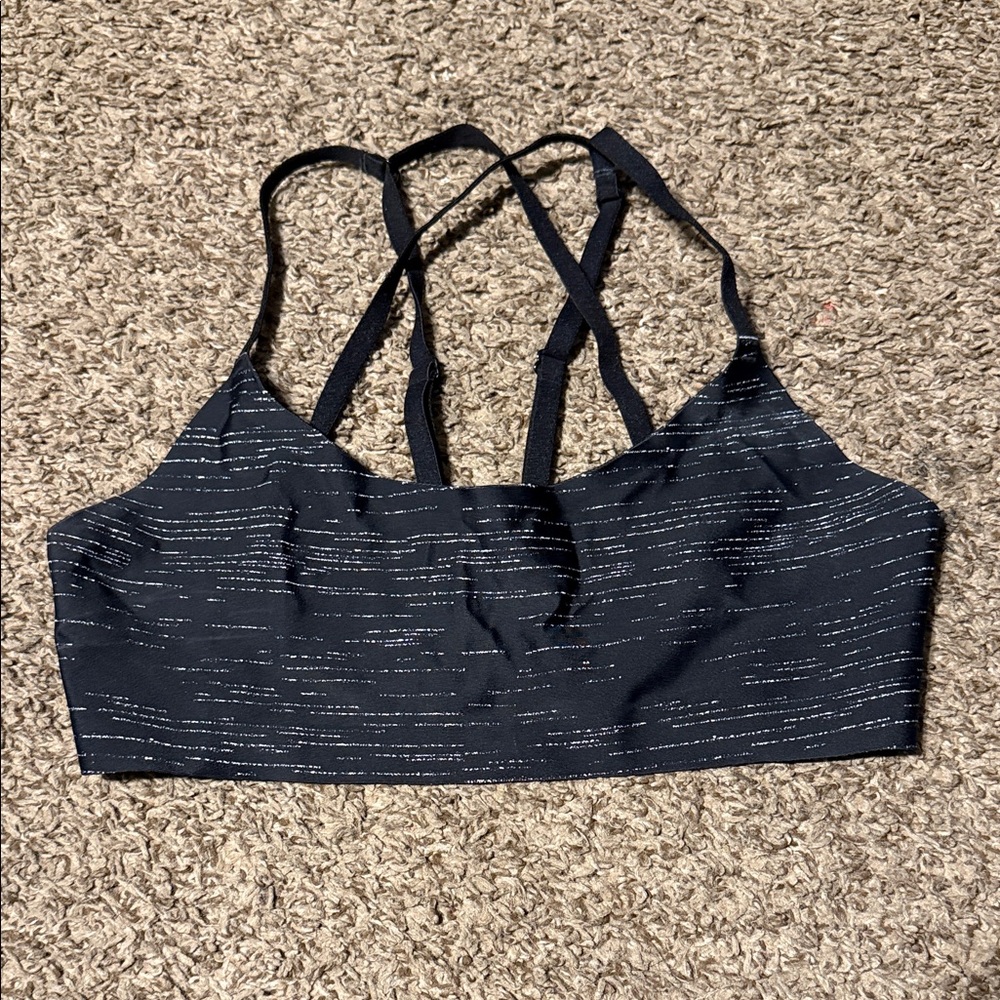 Lorna Jane Black Strappy Sports Bra | Size Small | Lightweight Support